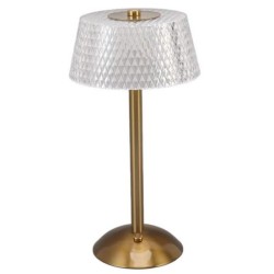 Φωτιστικό επιτραπέζιο ανοξείδωτο/ακρυλικό μπρονζέ/λευκό 14,5x29εκ.