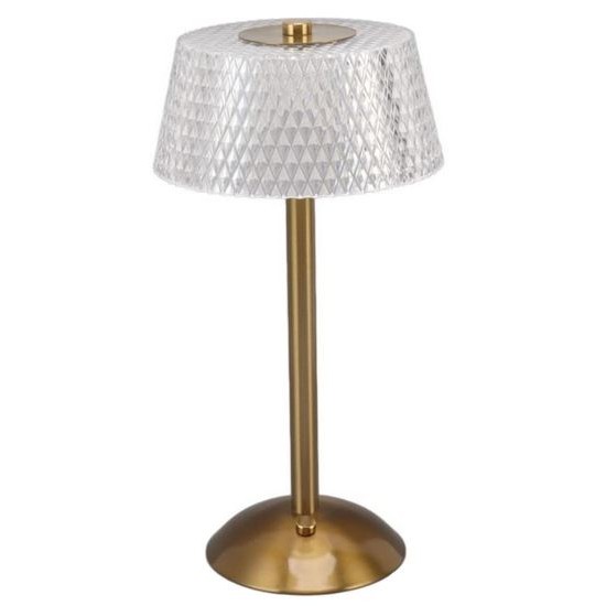 Φωτιστικό επιτραπέζιο ανοξείδωτο/ακρυλικό μπρονζέ/λευκό 14,5x29εκ.