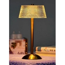 Φωτιστικό επιτραπέζιο ανοξείδωτο/ακρυλικό μπρονζέ/λευκό 14,5x29εκ.