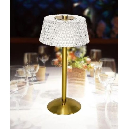 Φωτιστικό επιτραπέζιο ανοξείδωτο/ακρυλικό μπρονζέ/λευκό 14,5x29εκ.