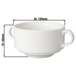 Μπωλ κονσομέ πορσελάνης με χερούλια 14x6εκ. 30cl