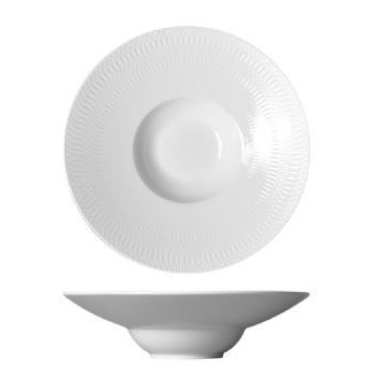 Πιάτο ζυμαρικών πορσελάνης με σκάλισμα 27x7εκ. Elegance Prestige