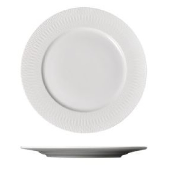 Πιάτο φαγητού πορσελάνης με σκάλισμα 22εκ. Elegance Prestige
