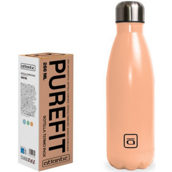 Μπουκάλι-θερμός ανοξείδωτο πορτοκαλί 500ml Atlantic