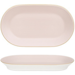 Πιατέλα πορσελάνης με ανάγλυφο ροζ 30x16x3,5εκ. Wally Pink