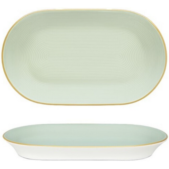 Ραβιέρα πορσελάνης με ανάγλυφο πράσινη 22x12x3,5εκ. Wally Green