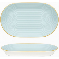 Ραβιέρα πορσελάνης με ανάγλυφο μπλε 22x12x3,5εκ. Wally Blue