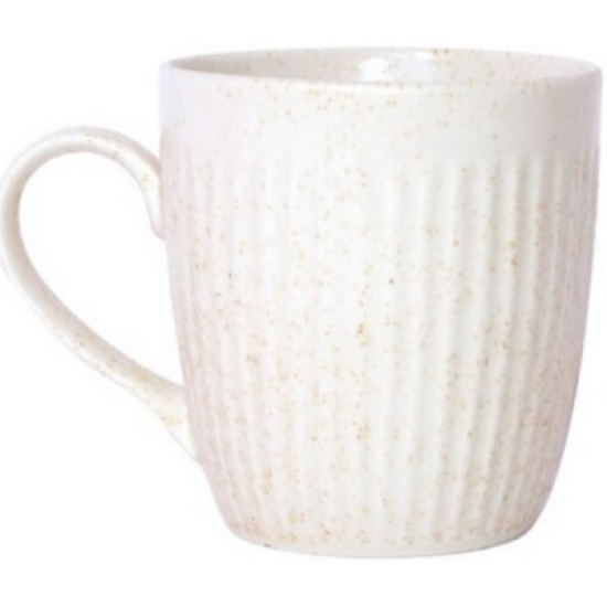 Κύπελο stoneware με ανάγλυφο λευκό 340ml Gordion