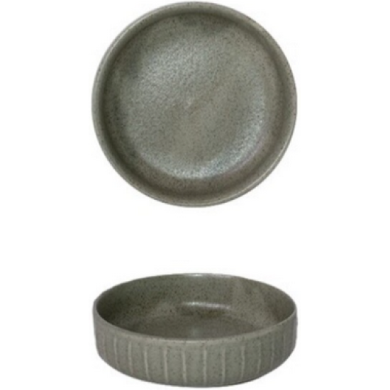 Μπωλ κεραμικό γκρι με ανάγλυφο 9x2,7εκ.