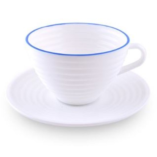 Σετ 6 φλυτζάνια τσαγιού με πιάτο οπαλίνα 24cl Tigris Blue