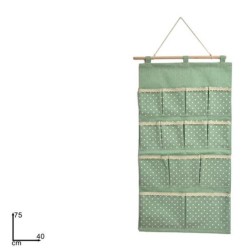 Θήκη αξεσουάρ μπάνιου συνθετική κρεμαστή 13 θέσεων 40x75εκ.