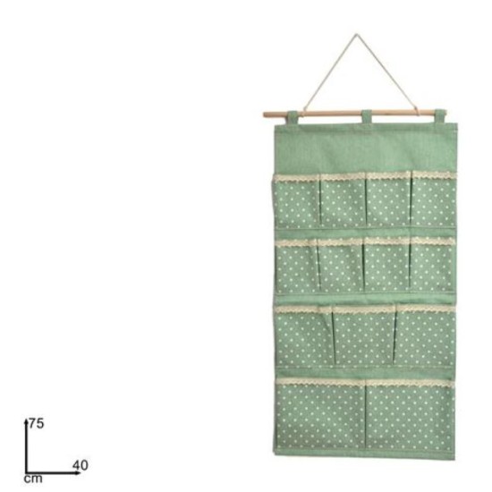 Θήκη αξεσουάρ μπάνιου συνθετική κρεμαστή 13 θέσεων 40x75εκ.