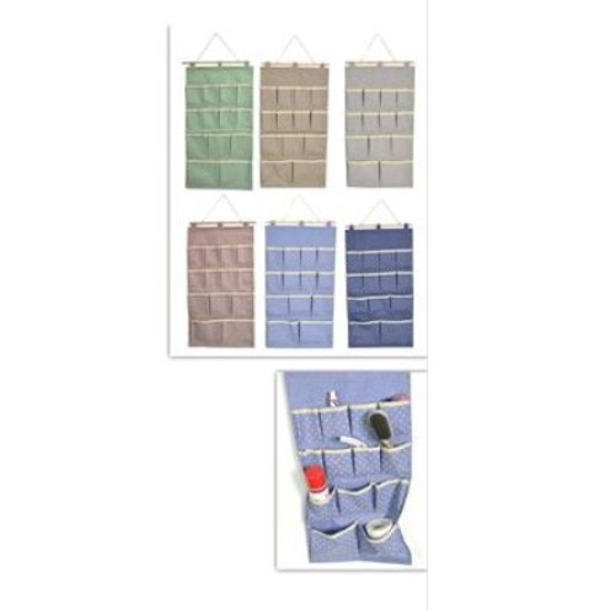 Θήκη αξεσουάρ μπάνιου συνθετική κρεμαστή 13 θέσεων 40x75εκ.