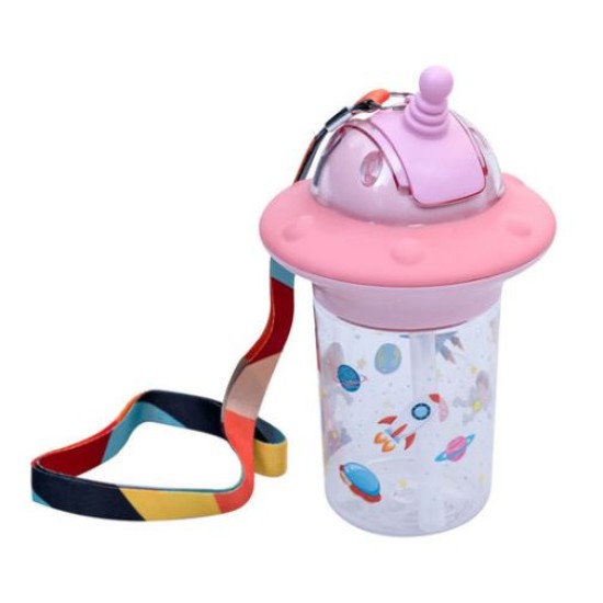 Παγούρι παιδικό πλαστικό 450ml Astro Salmon Pink