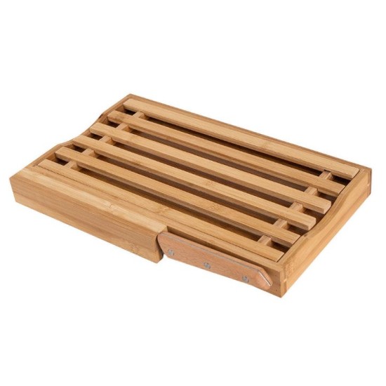 Βάση κοπής ψωμιού μπαμπού με μαχαίρι ψωμιού 35,5x22x3,5εκ.