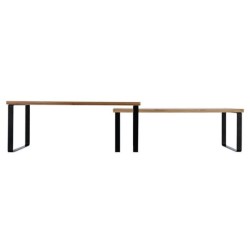 Σετ 2 ράφια τακτοποίησης μέταλλο/ξύλο μπαμπού 40x19,4x15,6εκ.