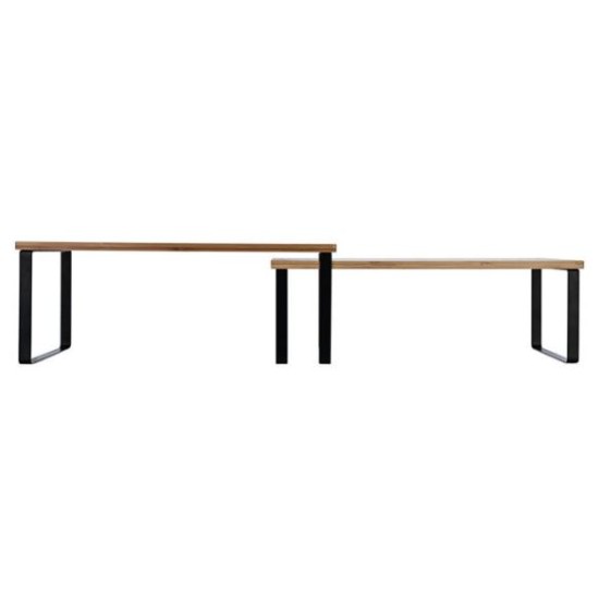 Σετ 2 ράφια τακτοποίησης μέταλλο/ξύλο μπαμπού 40x19,4x15,6εκ.