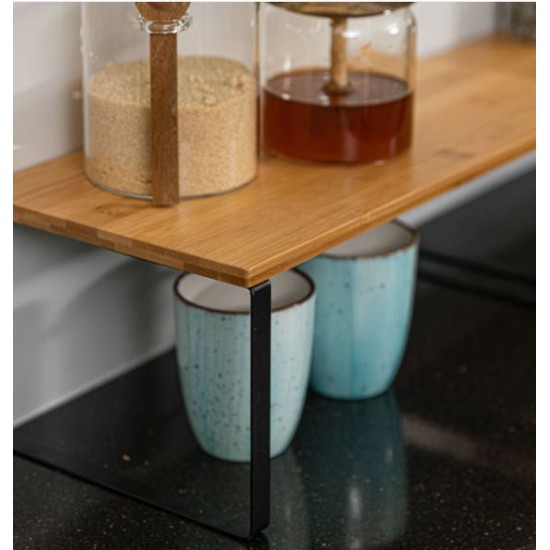 Σετ 2 ράφια τακτοποίησης μέταλλο/ξύλο μπαμπού 40x19,4x15,6εκ.