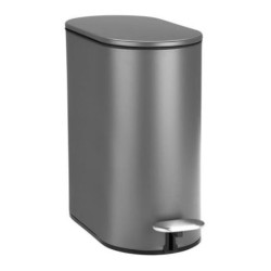 Πεντάλ μπάνιου slim ανοξείδωτο οβάλ soft close ματ γκρι 5L