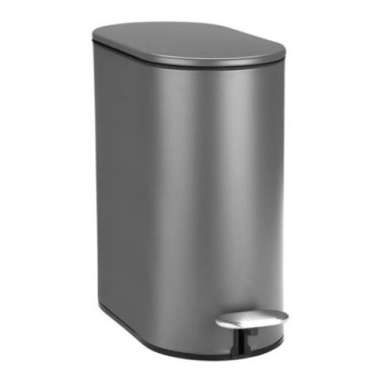 Πεντάλ μπάνιου slim ανοξείδωτο οβάλ soft close ματ γκρι 5L