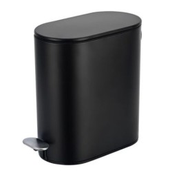 Πεντάλ μπάνιου slim ανοξείδωτο οβάλ soft close μαύρο 5L