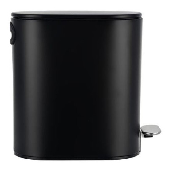 Πεντάλ μπάνιου slim ανοξείδωτο οβάλ soft close μαύρο 5L