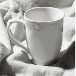 Κύπελο πορσελάνης με ανάγλυφο λευκή 340ml Athenee