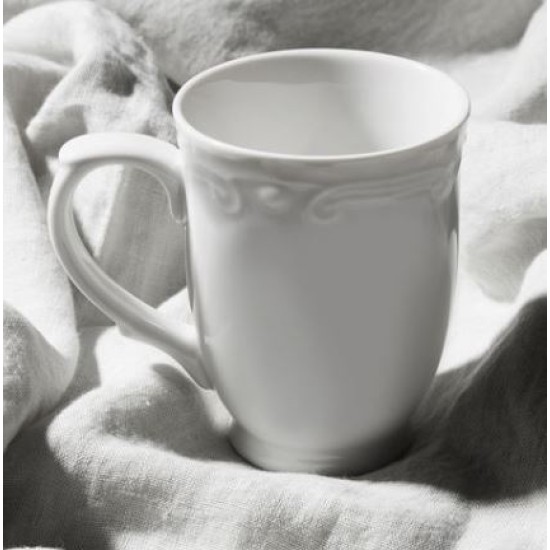 Κύπελο πορσελάνης με ανάγλυφο λευκή 340ml Athenee