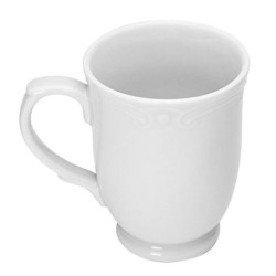 Κύπελο πορσελάνης με ανάγλυφο λευκή 340ml Athenee