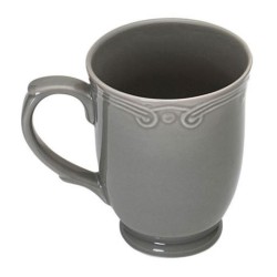 Κύπελο πορσελάνης με ανάγλυφο 340ml Grey