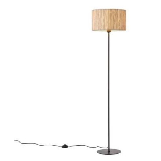 Φωτιστικό επιδαπέδιο μέταλλο/pampas grass μαύρο/καφέ 143x35εκ.