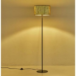 Φωτιστικό επιδαπέδιο μέταλλο/pampas grass μαύρο/καφέ 143x35εκ.