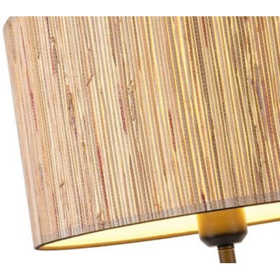 Φωτιστικό επιδαπέδιο μέταλλο/pampas grass μαύρο/καφέ 143x35εκ.