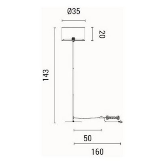 Φωτιστικό επιδαπέδιο μέταλλο/pampas grass μαύρο/καφέ 143x35εκ.