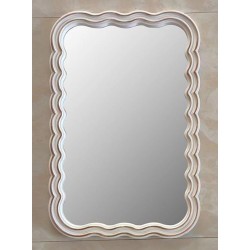 Καθρέπτης τοίχου πλαστικός λευκό/χρυσό 69x50,5x4,5εκ.