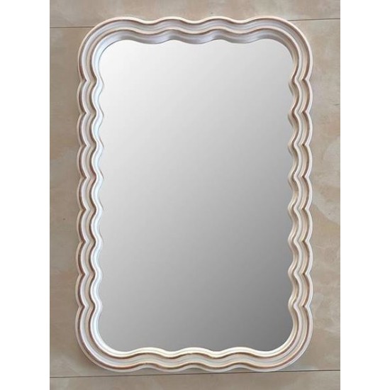 Καθρέπτης τοίχου πλαστικός λευκό/χρυσό 69x50,5x4,5εκ.