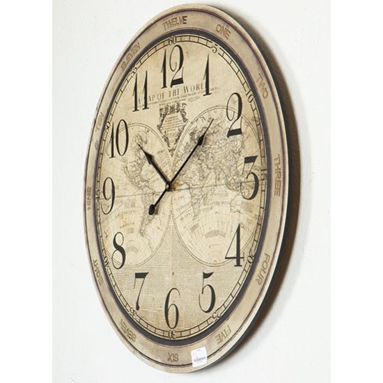 Ρολόι τοίχου ξύλινο 58,2x43εκ.