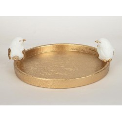 Πιατέλα με πουλιά ξύλινη 30,9x28x9,5εκ.