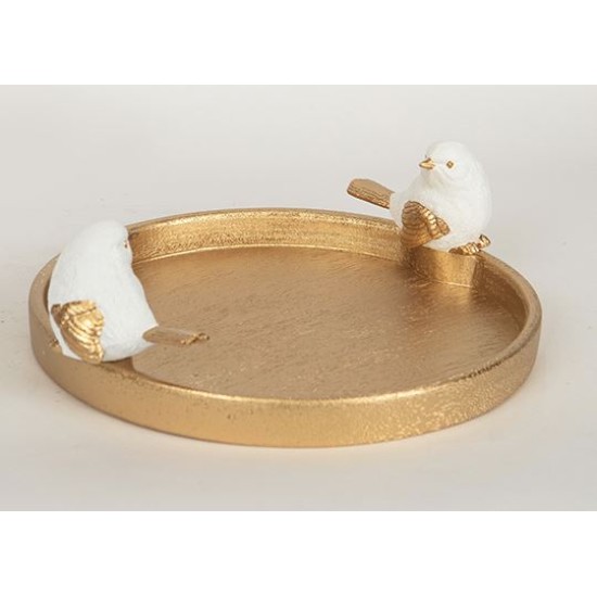 Πιατέλα με πουλιά ξύλινη 30,9x28x9,5εκ.