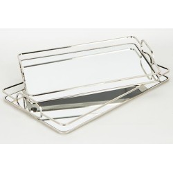 Σετ 2 δίσκοι μεταλλικοί ασημί με καθρέπτη