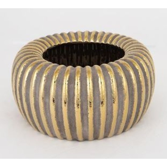 Κασπώ κεραμικό χρυσό/καφέ 24x24x11,5εκ.