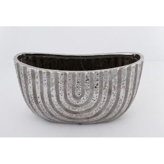 Κασπώ κεραμικό ασημί/καφέ 28x12x14,5εκ.