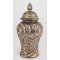 Βάζο με καπάκι κεραμικό χρυσό/γκρι 15x29εκ.