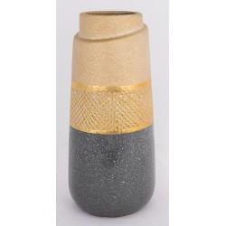 Ανθοδοχείο κεραμικό χρυσό/γκρι 13,5x29,5εκ.