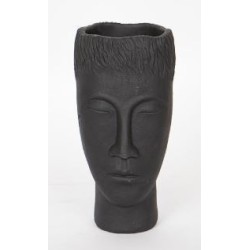 Ανθοδοχείο κεφαλή τσιμέντο μαύρο 14x12,5x25εκ.