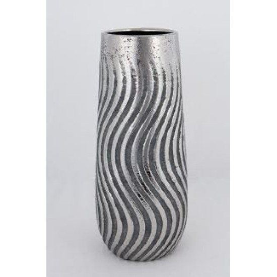 Ανθοδοχείο κεραμικό ασημί/γκρι 14,5x35εκ.