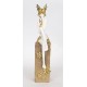 Διακοσμητικό γλυπτό γυναίκα resin λευκό/χρυσό 8,5x11x39εκ.
