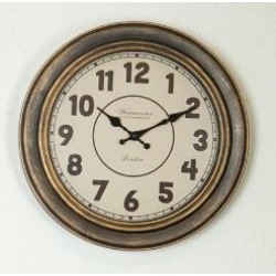 Ρολόι τοίχου πλαστικό αντικέ/χρυσό 40x4,5εκ.