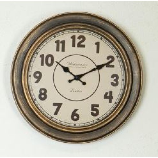 Ρολόι τοίχου πλαστικό αντικέ/χρυσό 40x4,5εκ.