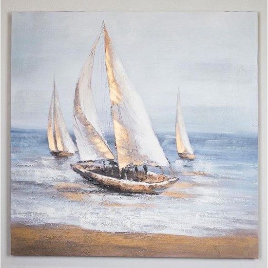 Πίνακας σε καμβά καράβια 100x100x3εκ.